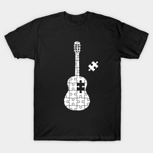 Puzzle Classical Guitar Silhouette T-Shirt